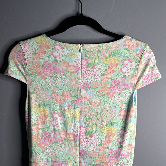 Fever London Pink and Yellow Floral A Line Dress Size 4 - Picture 7 of 11